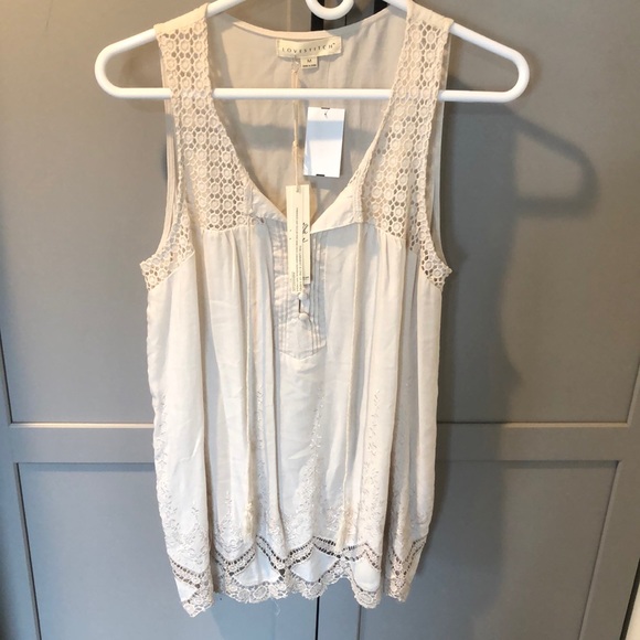 Cream crochet tank top. - Picture 1 of 4